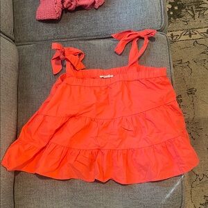 American Eagle Red Ruffle tank